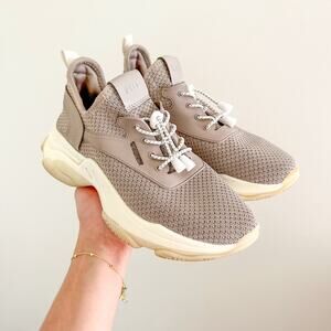 Steve Madden Myles Knit Lace Up Sneakers Tan 8